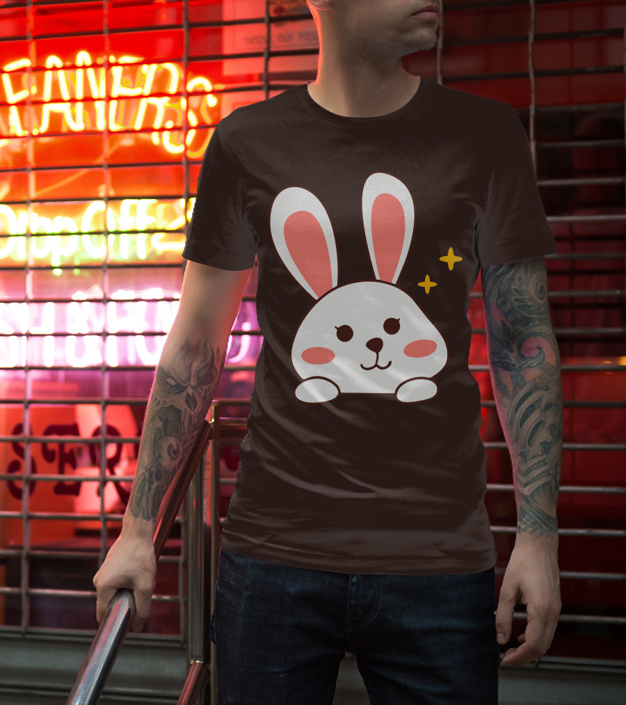 Cute Leveret Bunny Face With Sparkles T-Shirt