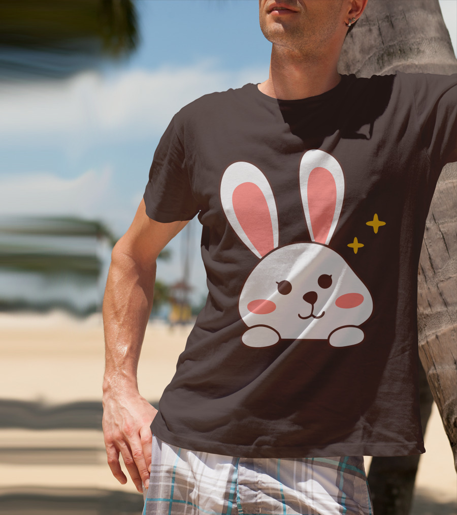 Cute Leveret Bunny Face With Sparkles T-Shirt