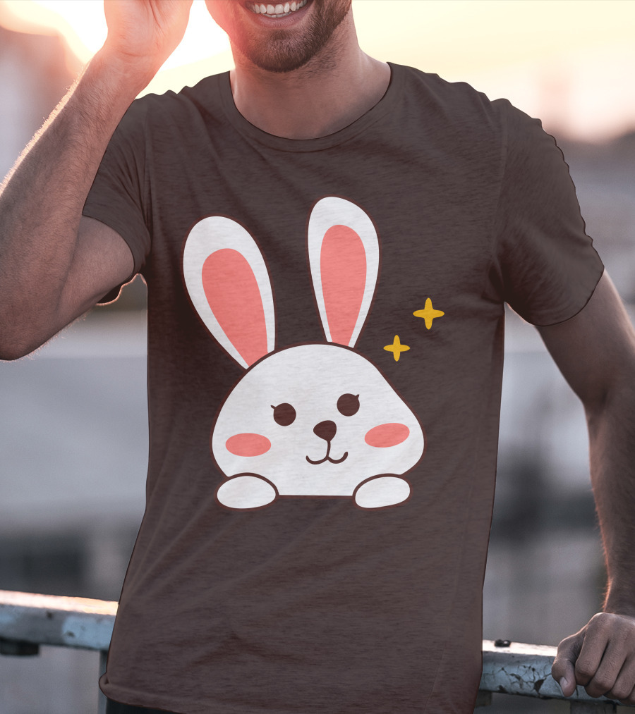 Cute Leveret Bunny Face With Sparkles T-Shirt