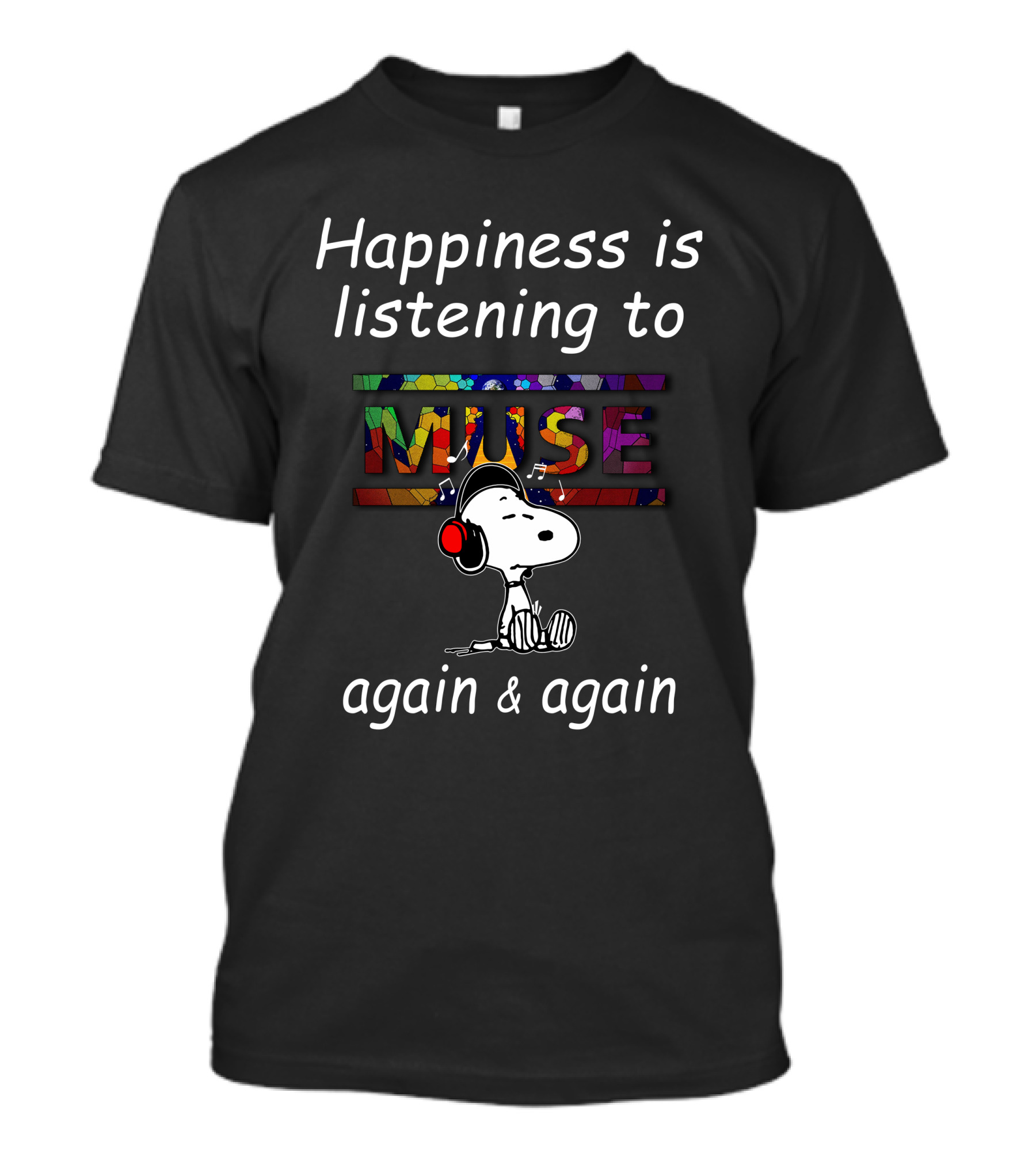 Snoopy Headphones Muse Peanuts Comic Strip T-Shirt