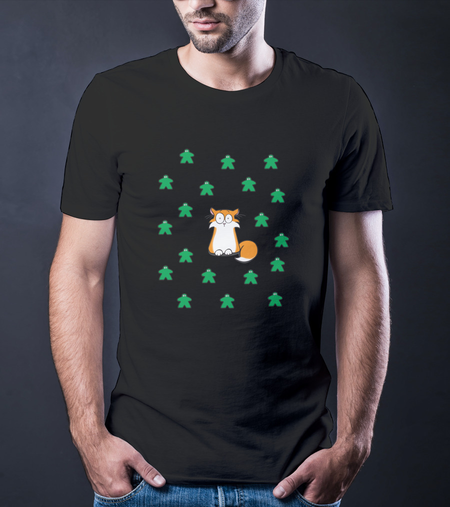 Apollo And The Meeples Cat Surrounded By Green Game Pieces 467869 T-Shirt