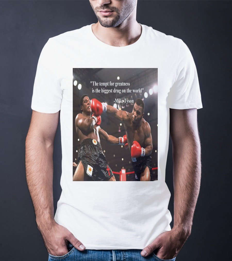 Mike Tyson Famous Quote On Greatness With Boxing Action T-Shirt