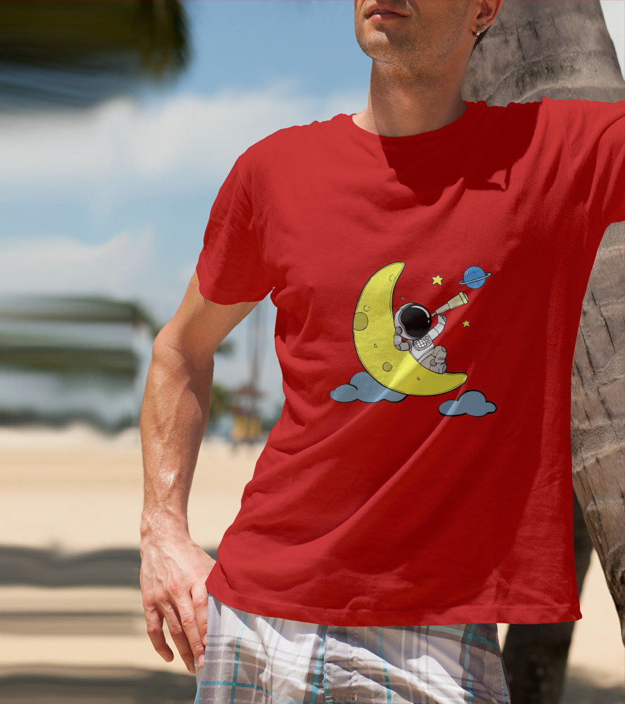 Astronaut On Moon For Women Universe Adventure T-Shirt