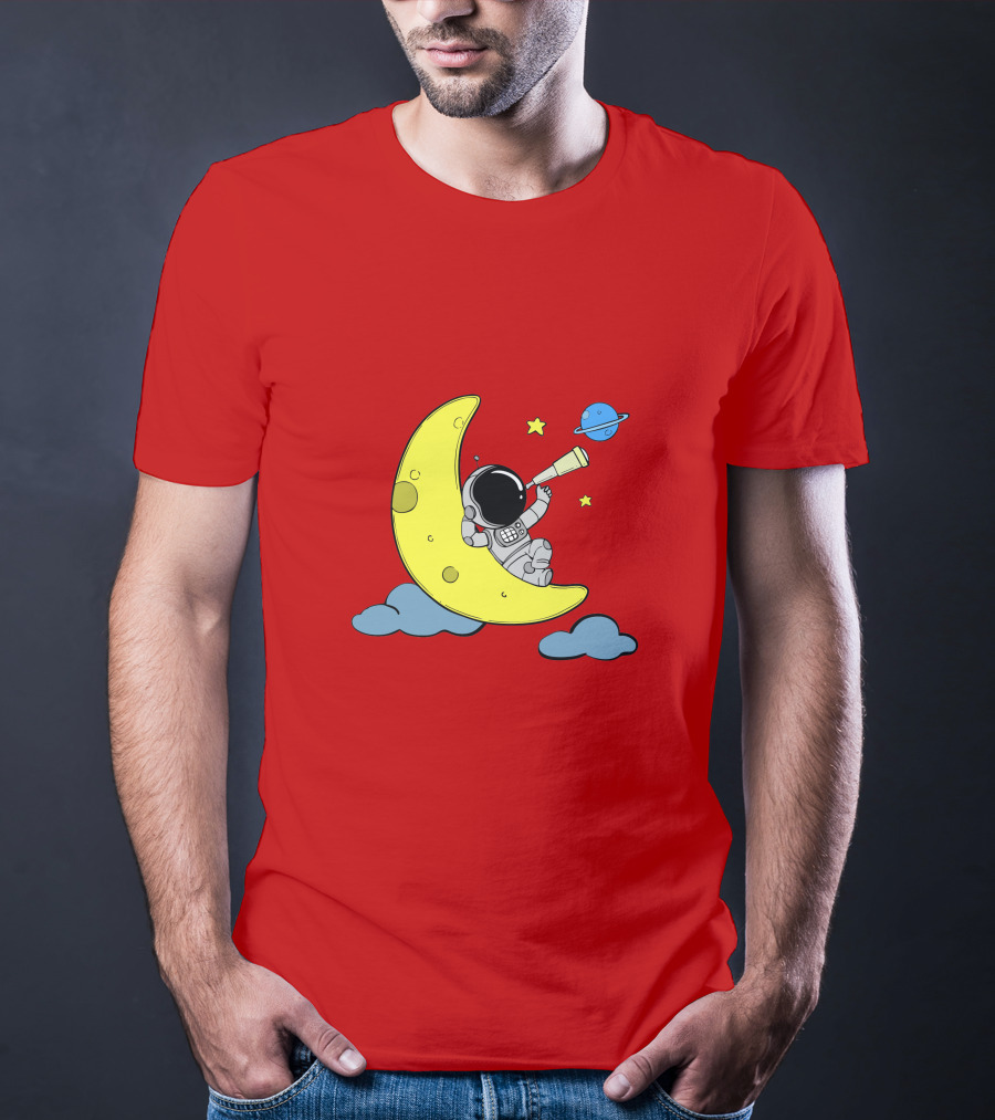 Astronaut On Moon For Women Universe Adventure T-Shirt