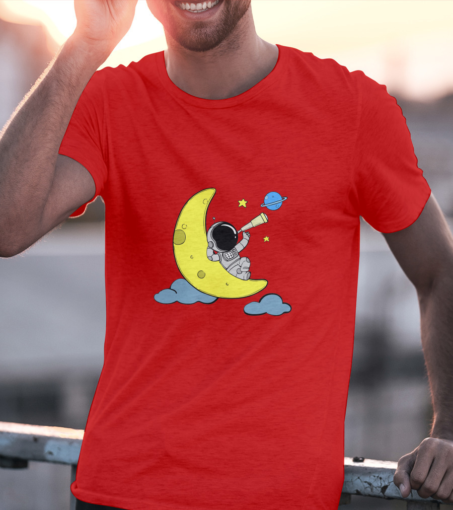 Astronaut On Moon For Women Universe Adventure T-Shirt
