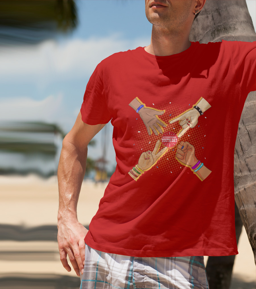International Youth Day Celebration With Vibrant Hand Gestures T-Shirt