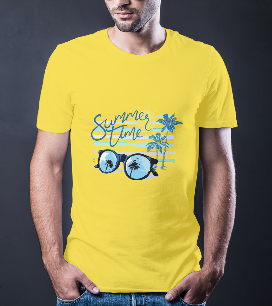 Summer Time Sunglasses Palm Trees Beach T-Shirt
