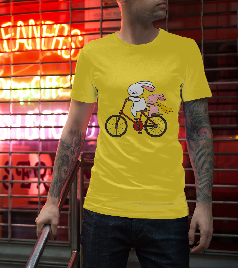 Bunny Bicycle Ride With Yellow Scarf T-Shirt