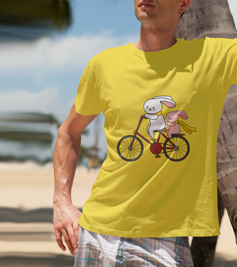 Bunny Bicycle Ride With Yellow Scarf T-Shirt