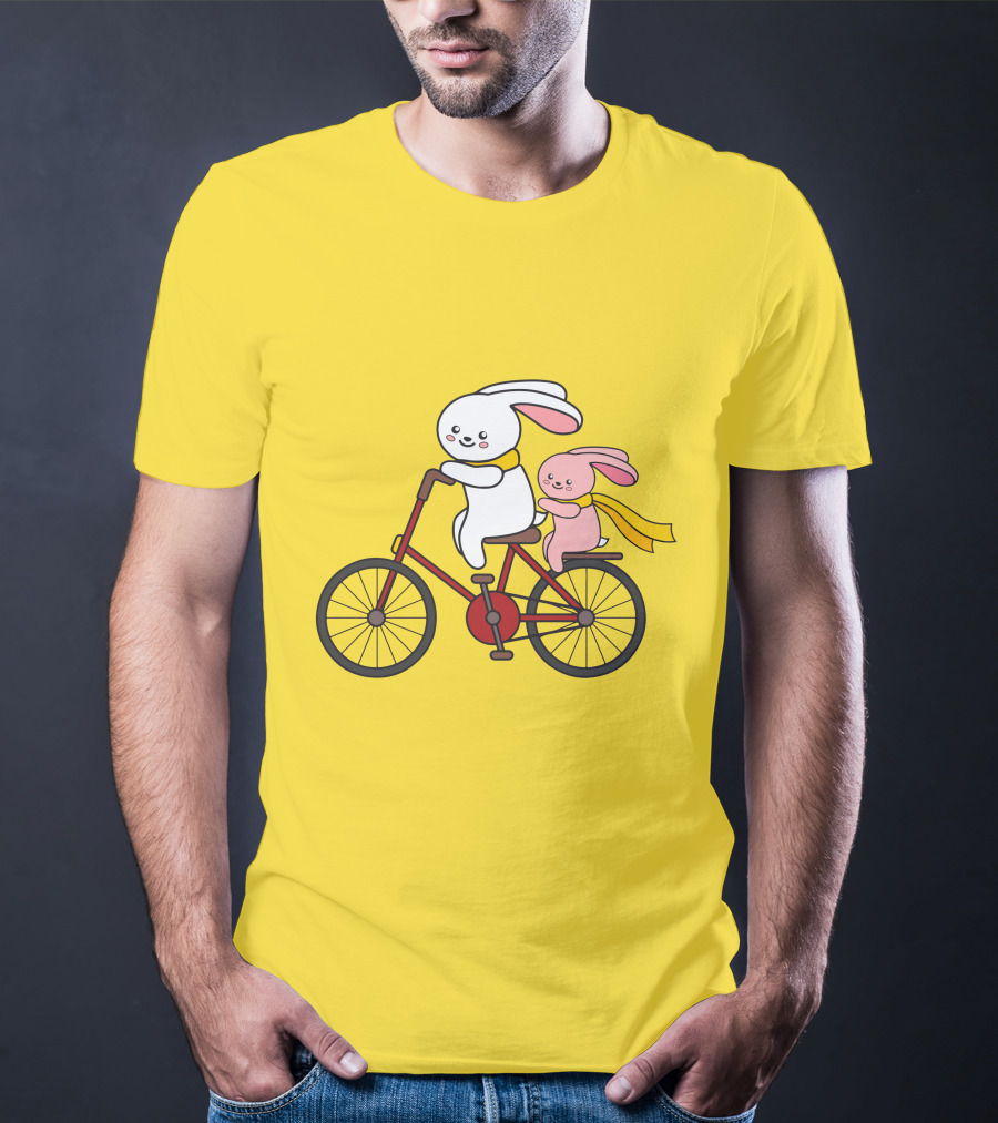 Bunny Bicycle Ride With Yellow Scarf T-Shirt