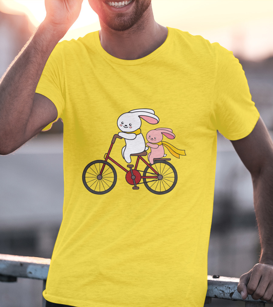 Bunny Bicycle Ride With Yellow Scarf T-Shirt