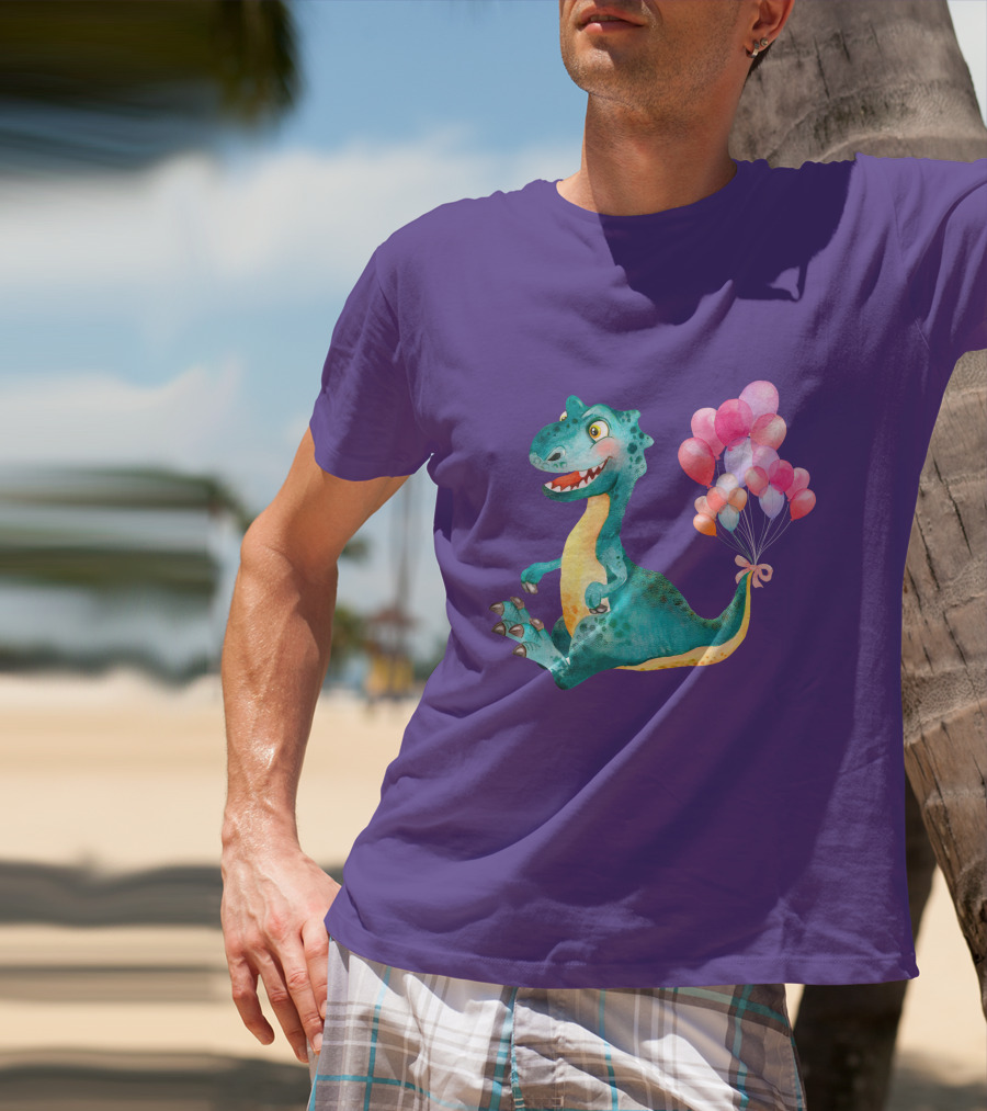 Dinosaur With Colorful Balloons T-Shirt