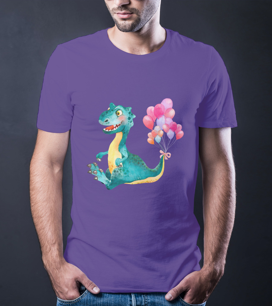 Dinosaur With Colorful Balloons T-Shirt