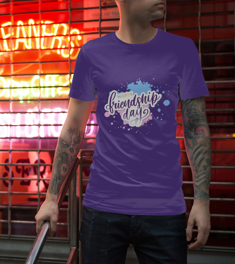 Happy Friendship Day Colorful Splashes T-Shirt