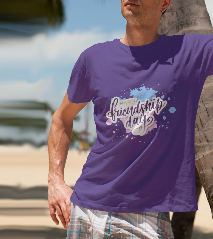 Happy Friendship Day Colorful Splashes T-Shirt