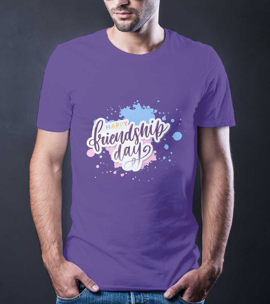 Happy Friendship Day Colorful Splashes T-Shirt