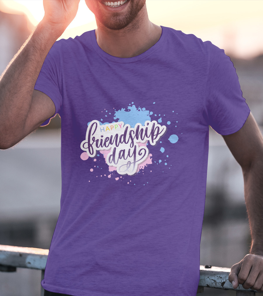 Happy Friendship Day Colorful Splashes T-Shirt