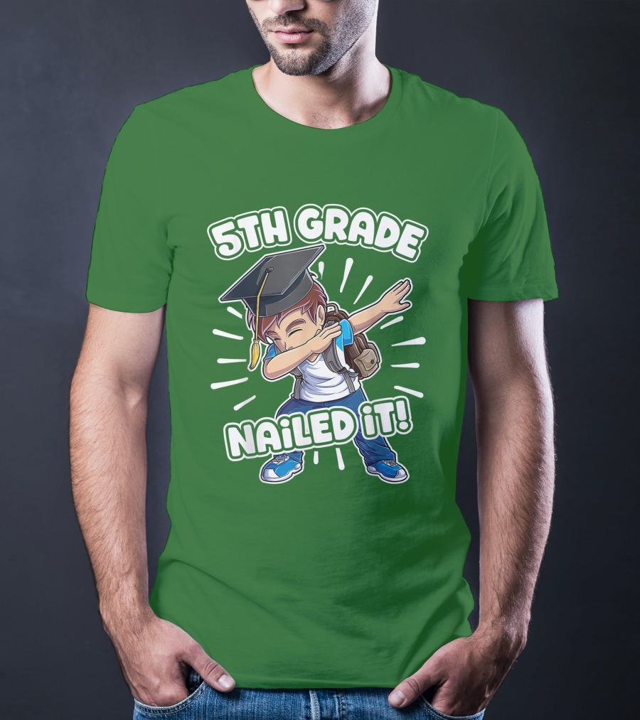 5th Grade Class Graduation Boy Nailed It T-Shirt
