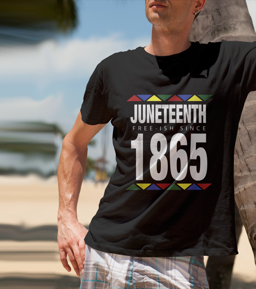 Juneteenth Free-Ish Since 1865 Independence With African-Inspired Triangles T-Shirt