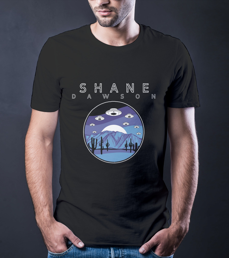 Shane Dawson UFO Saucers Over Desert Night Sky T-Shirt