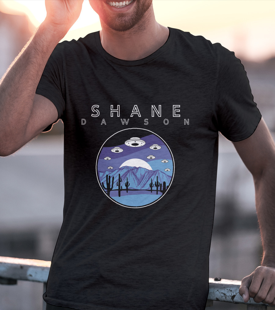 Shane Dawson UFO Saucers Over Desert Night Sky T-Shirt