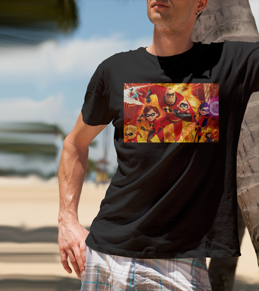 The Incredibles Family Action Adventure Pixar Scene T-Shirt
