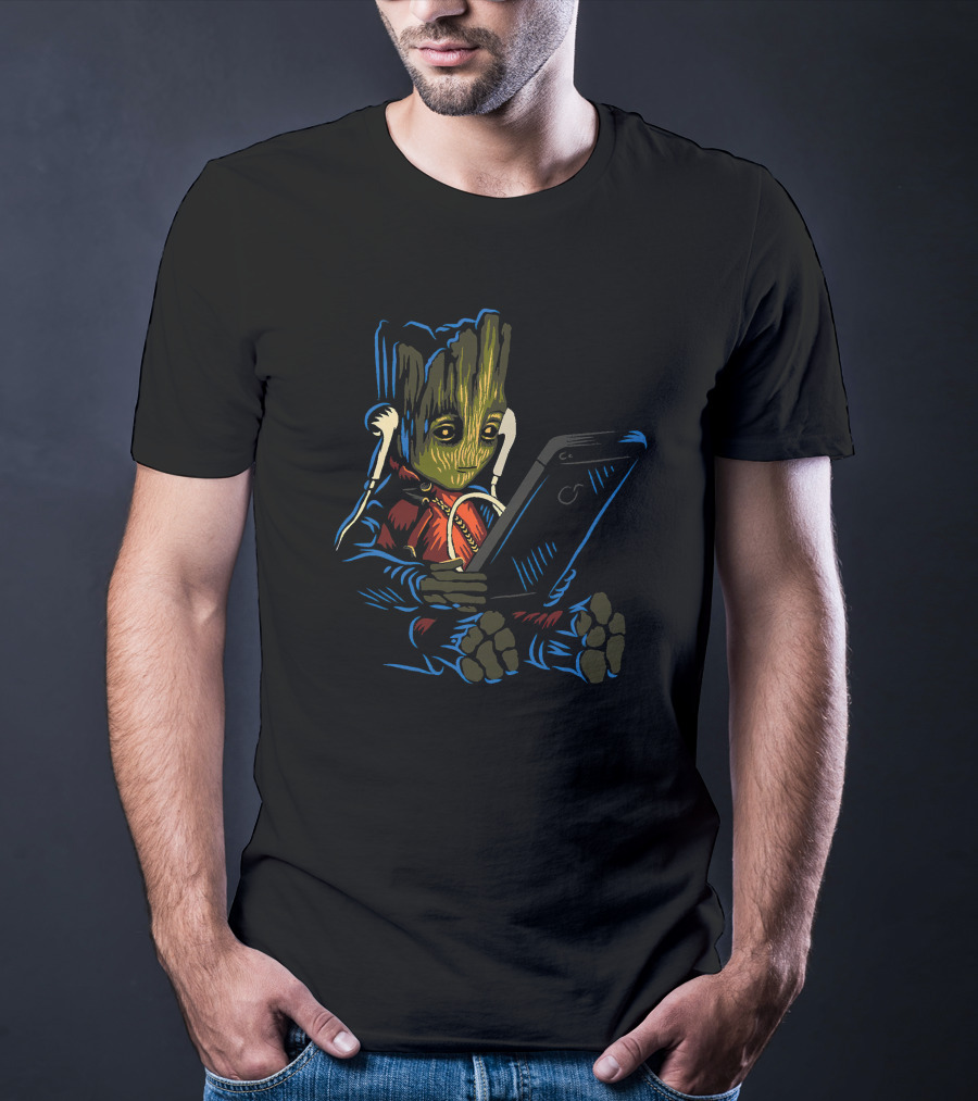 Groot Guardians Of The Galaxy Music Tablet T-Shirt
