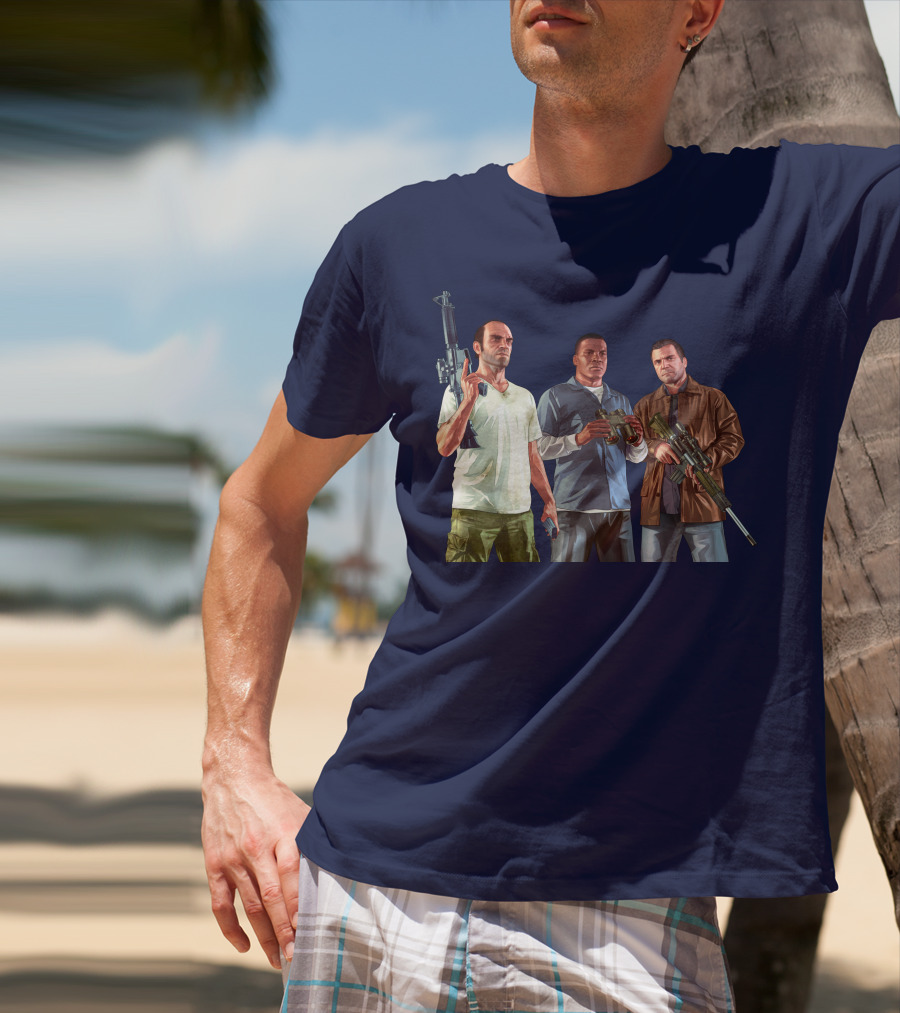 Grand Theft Auto Characters With Weapons T-Shirt