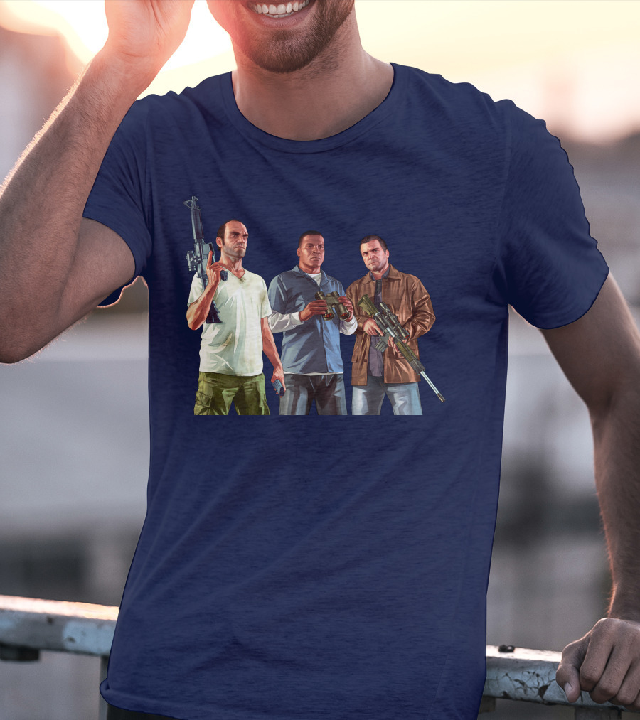 Grand Theft Auto Characters With Weapons T-Shirt