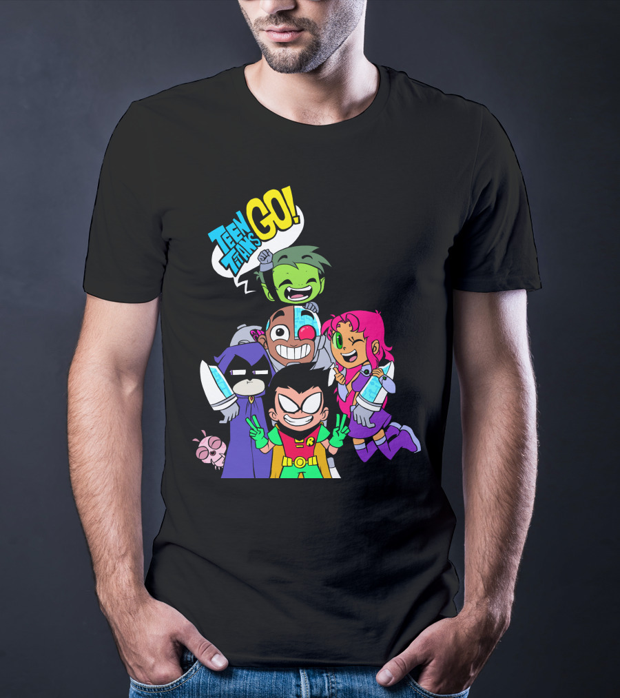 Teen Titans Go Animated Characters Group T-Shirt