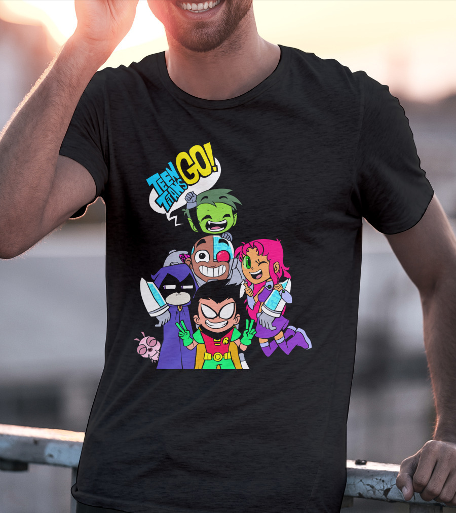 Teen Titans Go Animated Characters Group T-Shirt