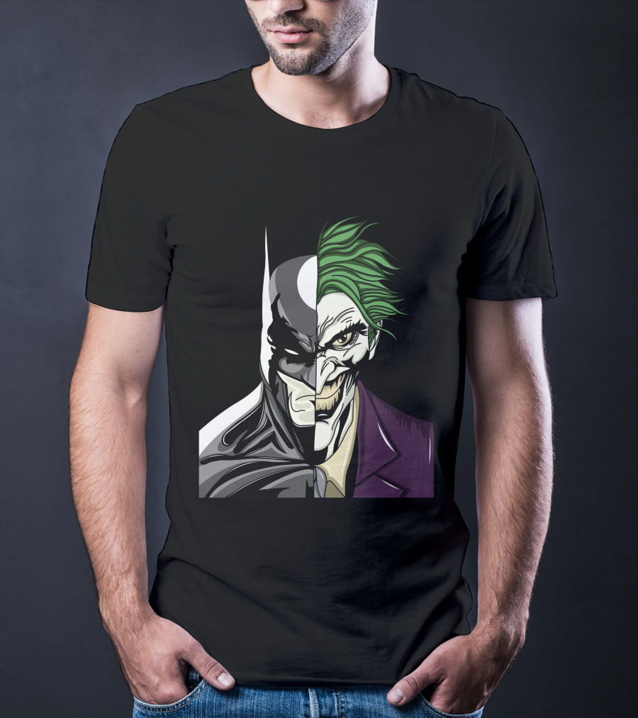 Split Face Batman Joker Fusion Iconic T-Shirt