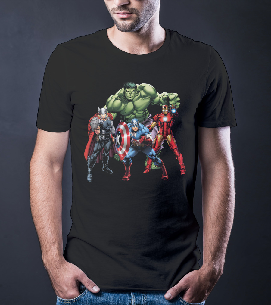 Thor Hulk Captain America Iron Man Avenger Team T-Shirt