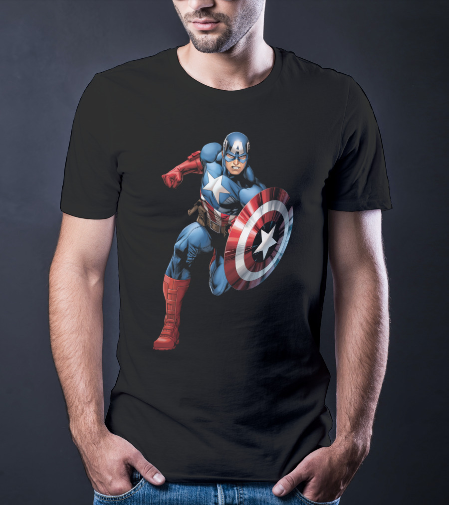 Captain America Superhero Iconic Shield Marvel Universe T-Shirt