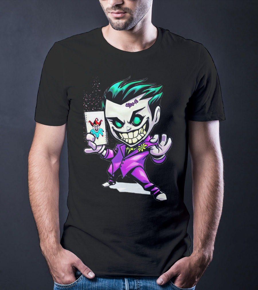 Joker 2012 Cartoon Grinning Character With Joker Card T-Shirt