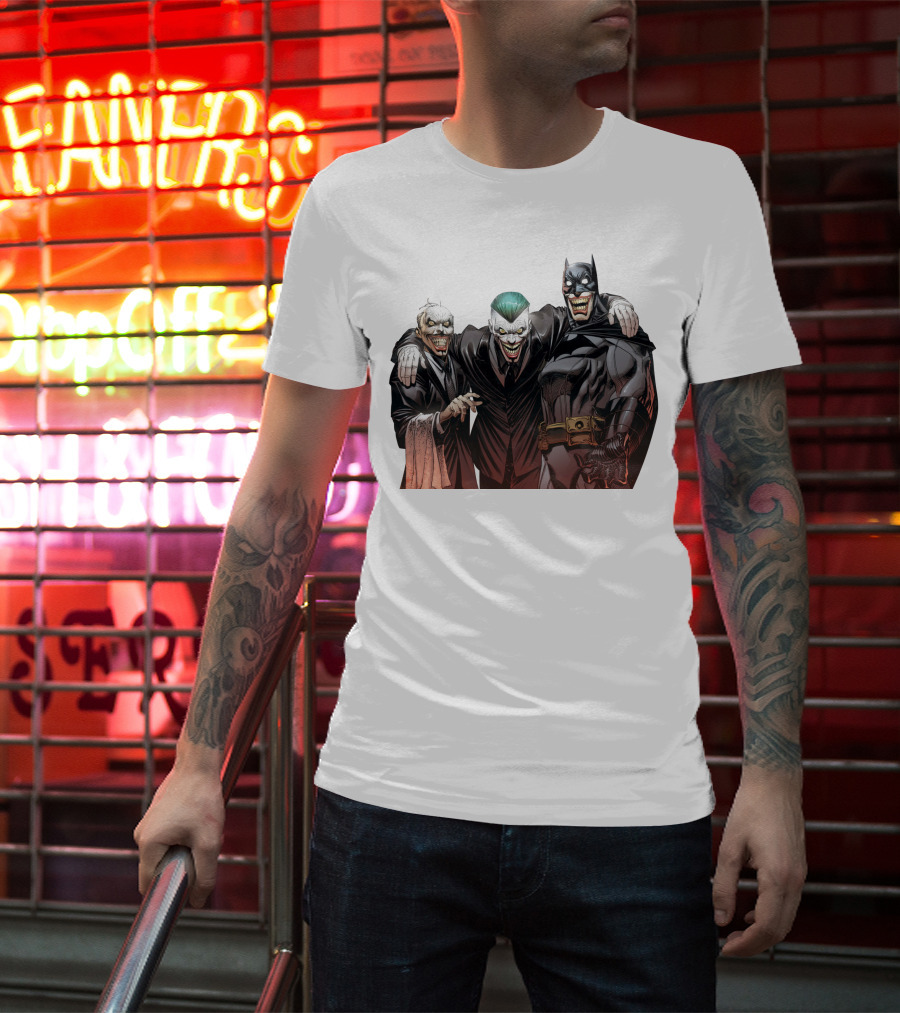 The Joker Batman Three-Face Grinning Trio T-Shirt