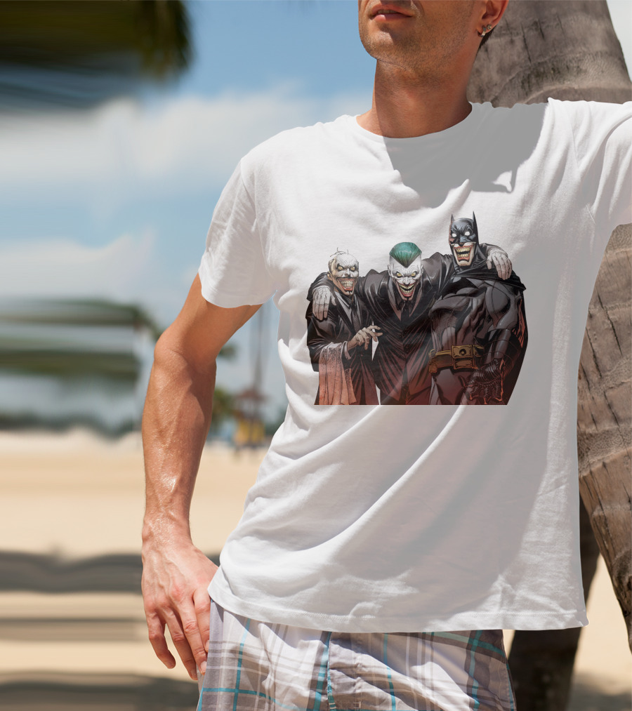 The Joker Batman Three-Face Grinning Trio T-Shirt