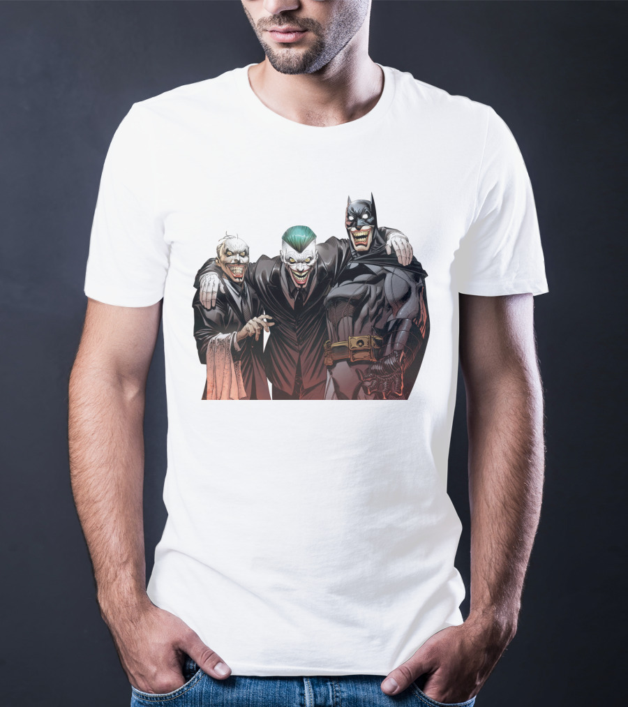The Joker Batman Three-Face Grinning Trio T-Shirt