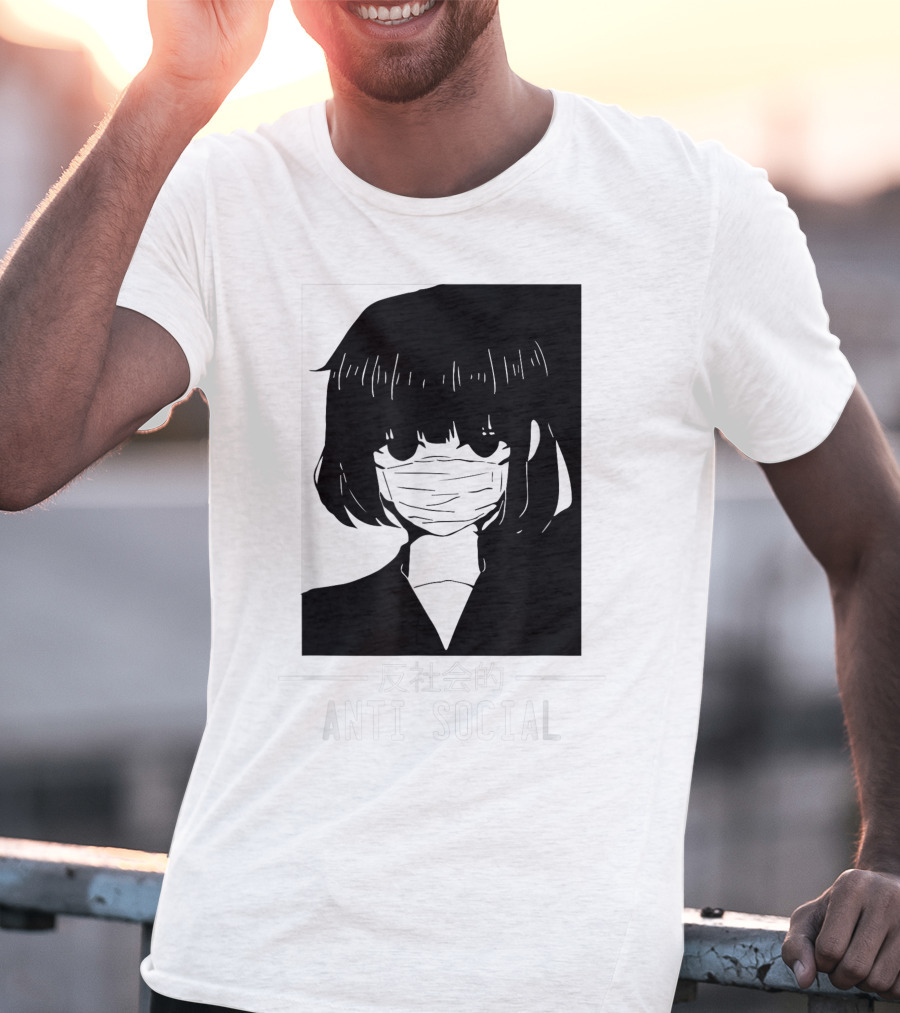 Anime Anti Social Japanese Text Vaporwave Aesthetic T-Shirt