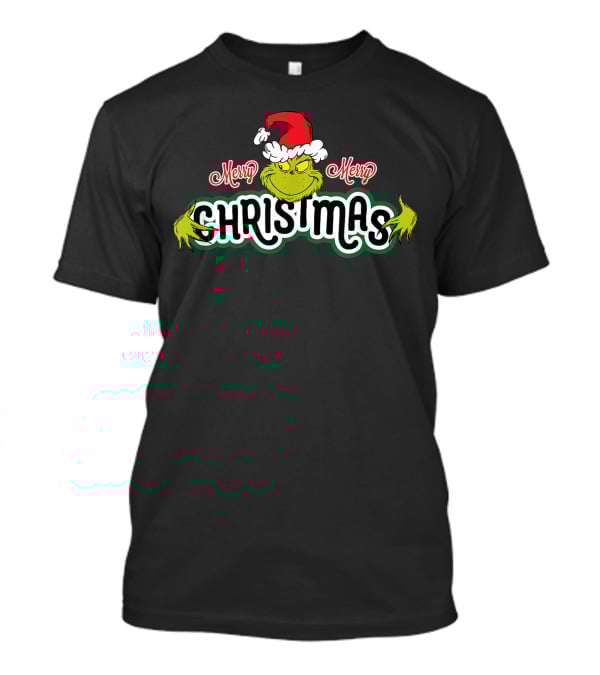 Merry Grinch Christmas Santa Hat T-Shirt
