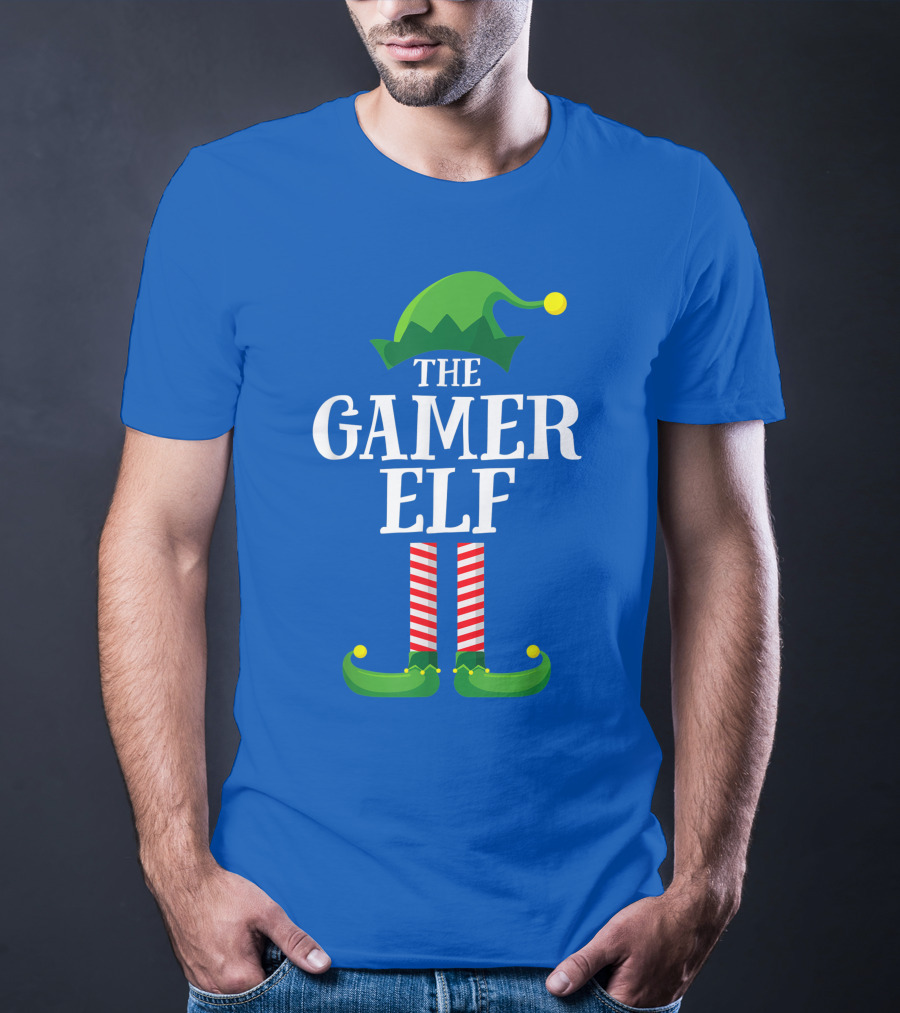 The Gamer Elf Matching Family Group Christmas Party Holiday T-Shirt