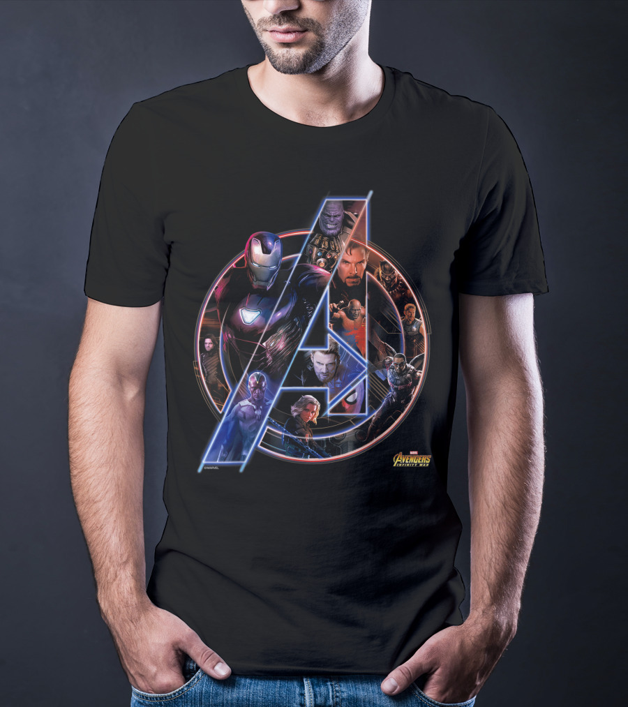 Avengers Infinity War Neon Team Marvel Characters T-Shirt