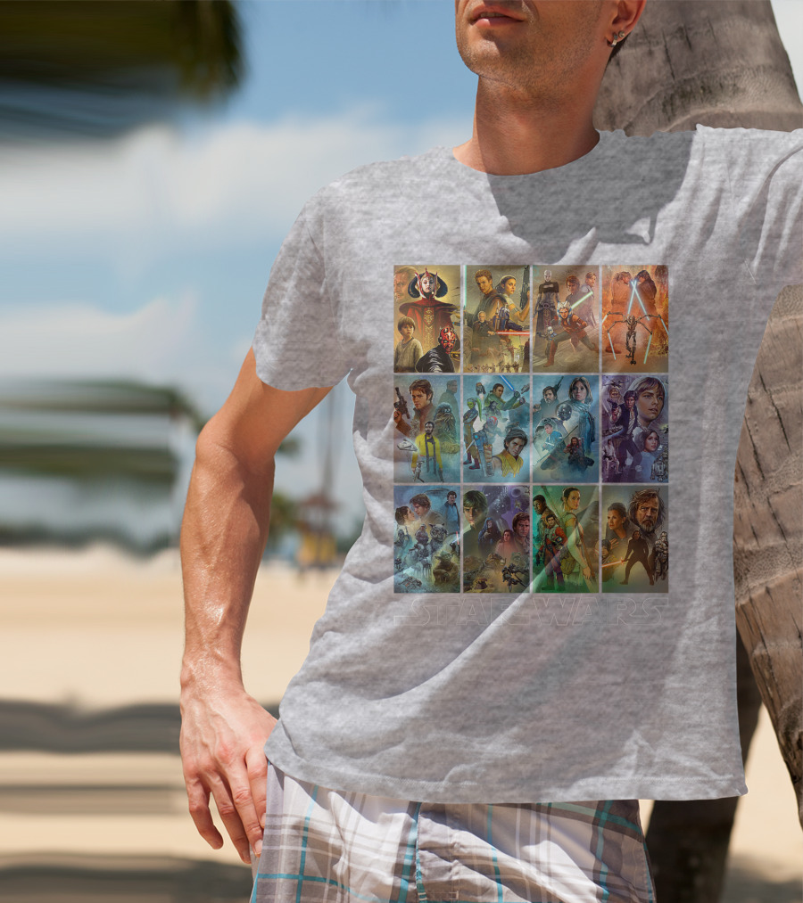 Star Wars Celebration Mural Panels Iconic Characters And Scenes T-Shirt