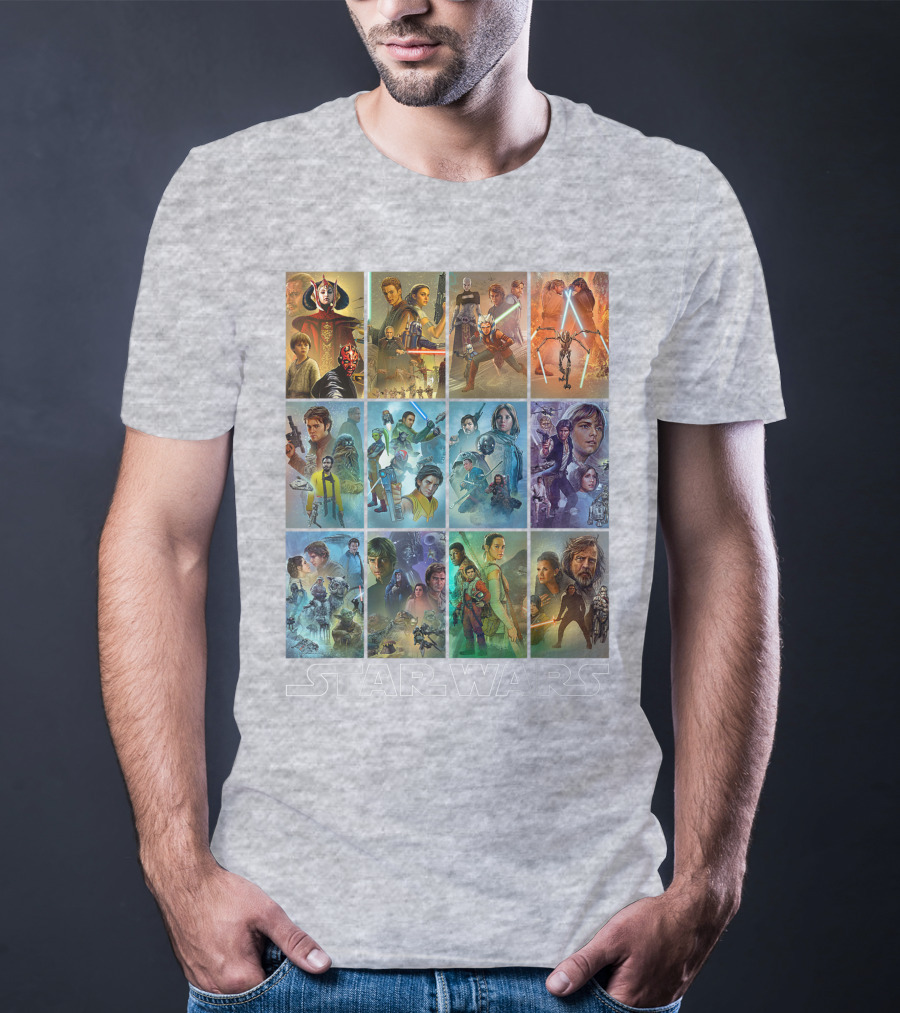 Star Wars Celebration Mural Panels Iconic Characters And Scenes T-Shirt
