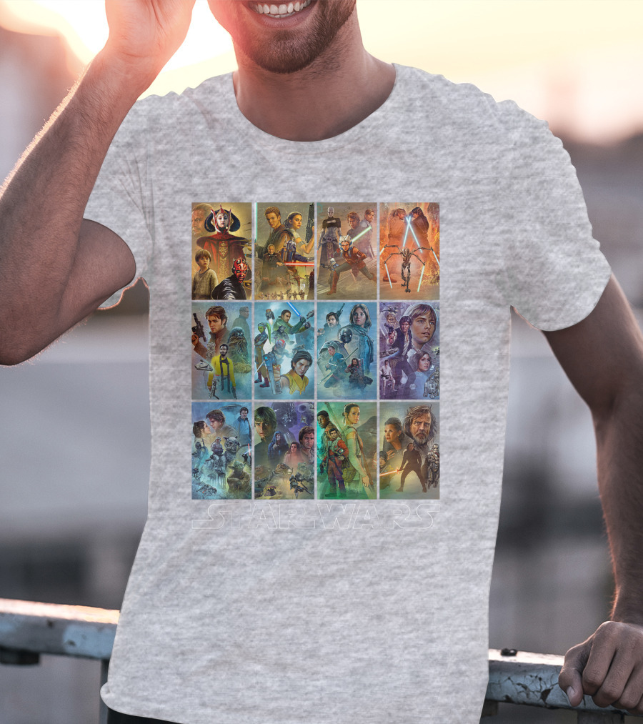 Star Wars Celebration Mural Panels Iconic Characters And Scenes T-Shirt