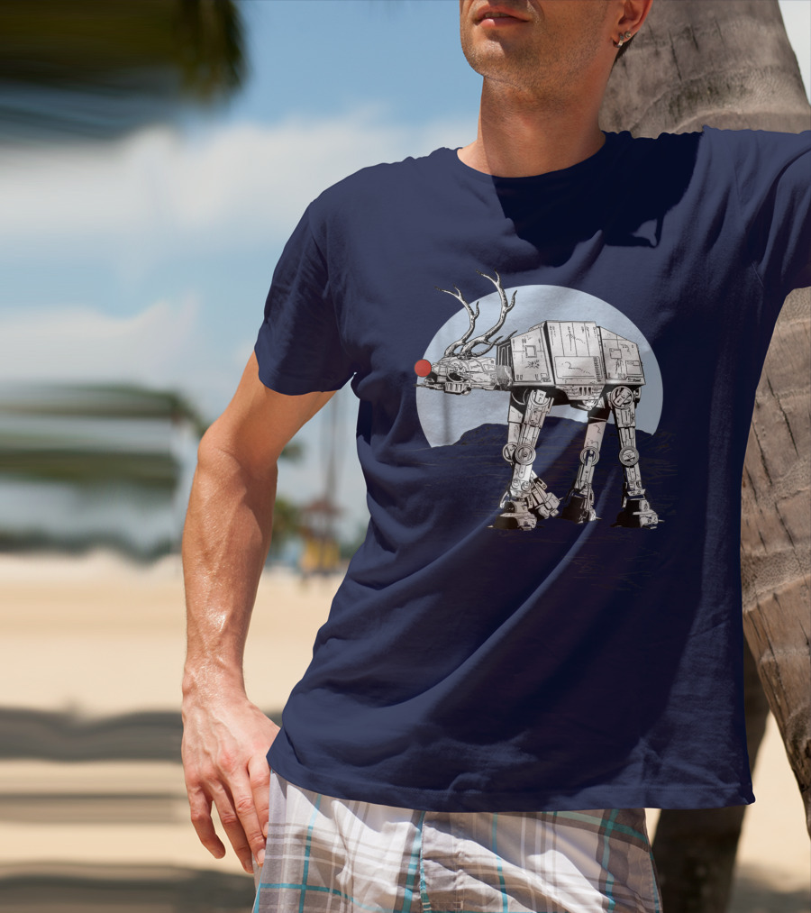 Star Wars Rudolph AT-AT Walker Moonlit Scene T-Shirt