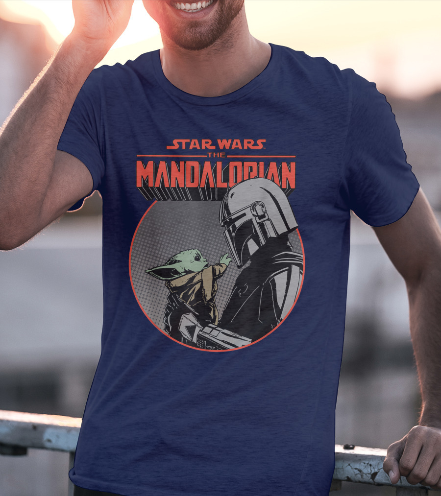 Star Wars The Mandalorian Mando And The Child Vintage Comic T-Shirt