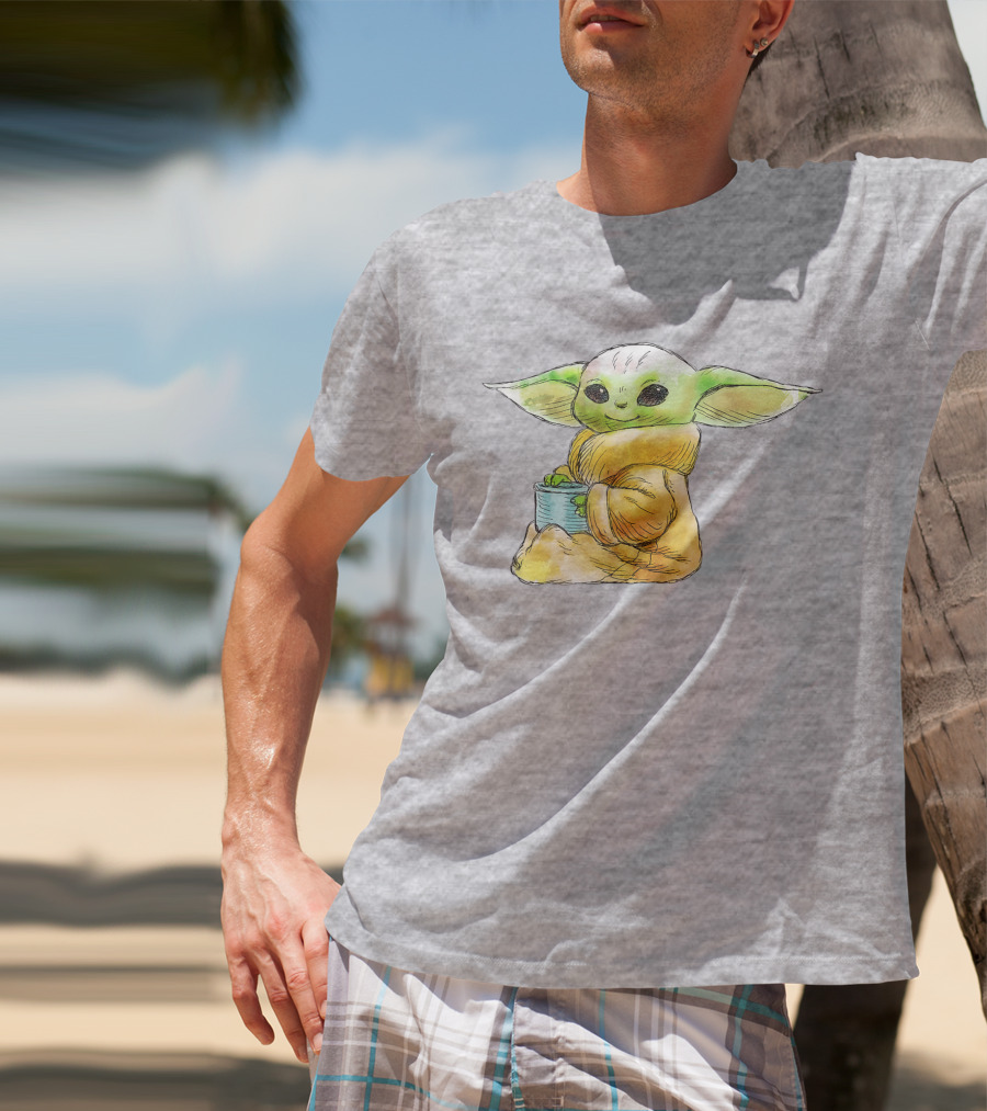 Star Wars The Mandalorian The Child Baby Yoda Drinking Soup T-Shirt