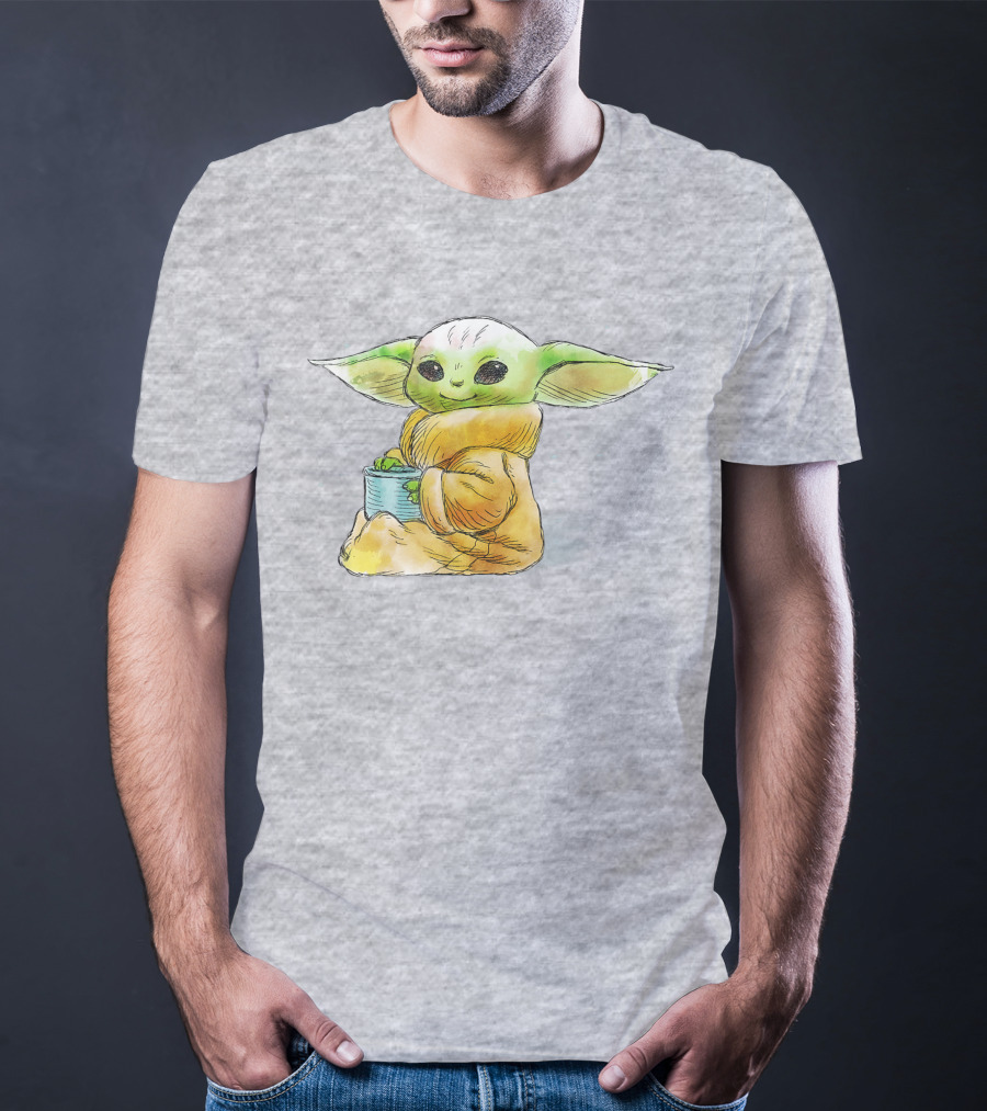 Star Wars The Mandalorian The Child Baby Yoda Drinking Soup T-Shirt