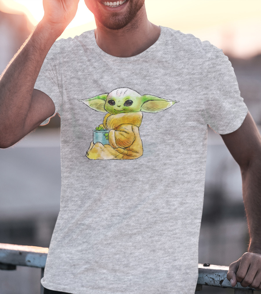 Star Wars The Mandalorian The Child Baby Yoda Drinking Soup T-Shirt